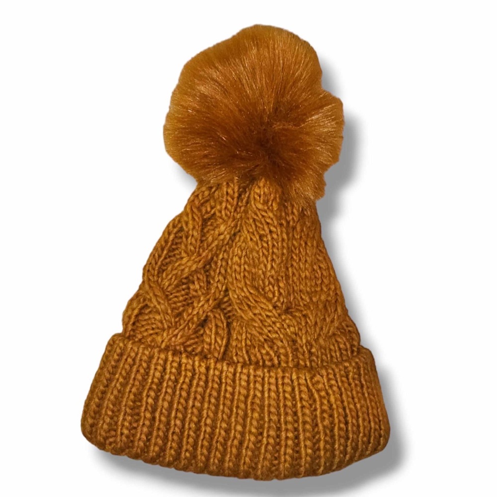Free People Cable Pom Pom Beanie Winter Hat Size One Size